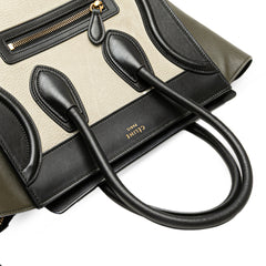 Micro Tricolor Leather Luggage Tote