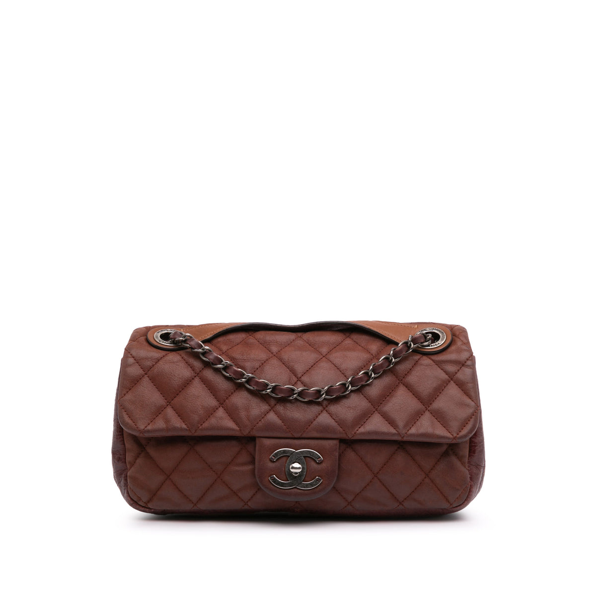 Medium Iridescent Calfskin In The Mix Flap