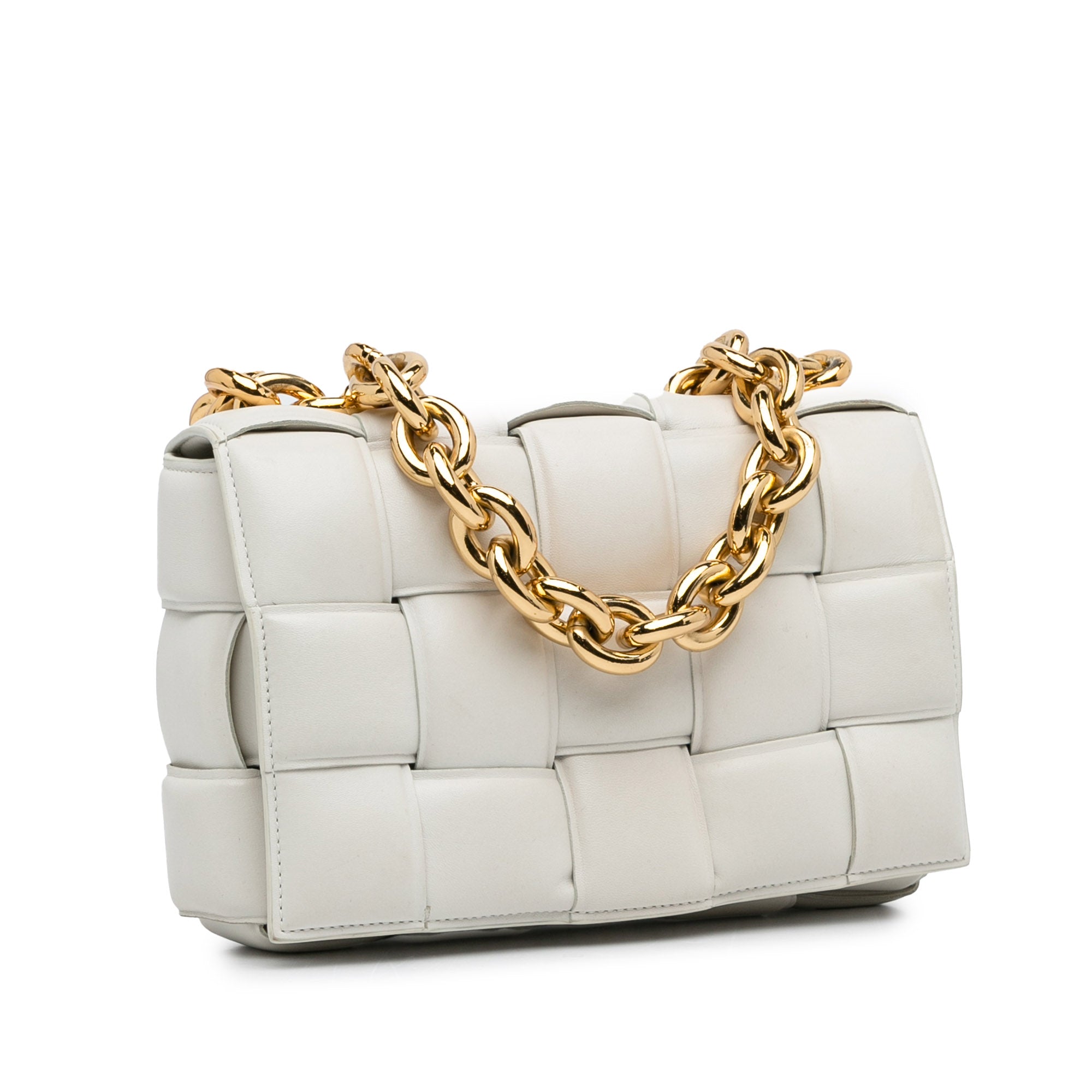 Nappa Intrecciato Padded Chain Cassette Satchel