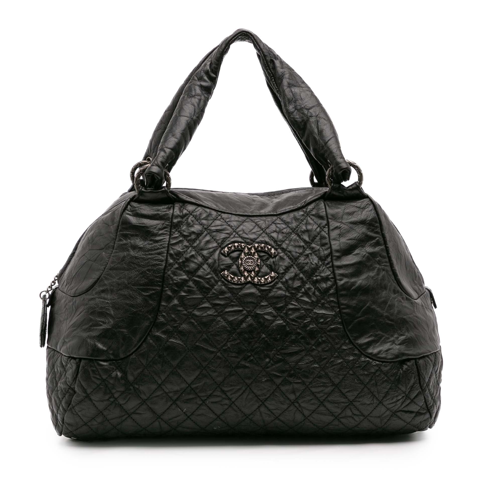 CC Quilted Aged Calfskin Coco Rider Bowling Bag