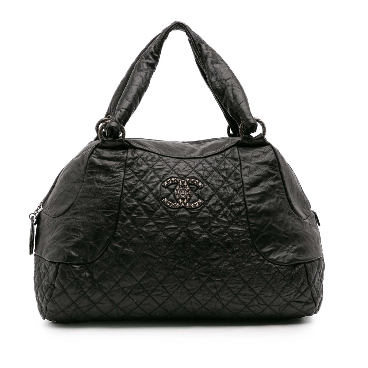 CC Quilted Aged Calfskin Coco Rider Bowling Bag