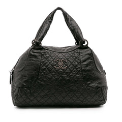 CC Quilted Aged Calfskin Coco Rider Bowling Bag