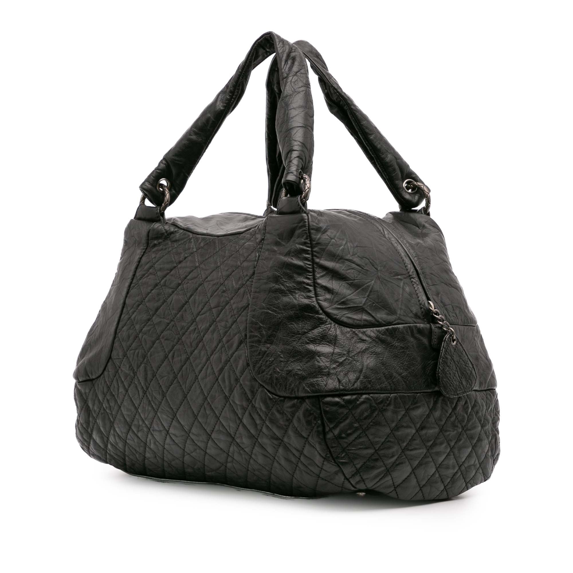 CC Quilted Aged Calfskin Coco Rider Bowling Bag