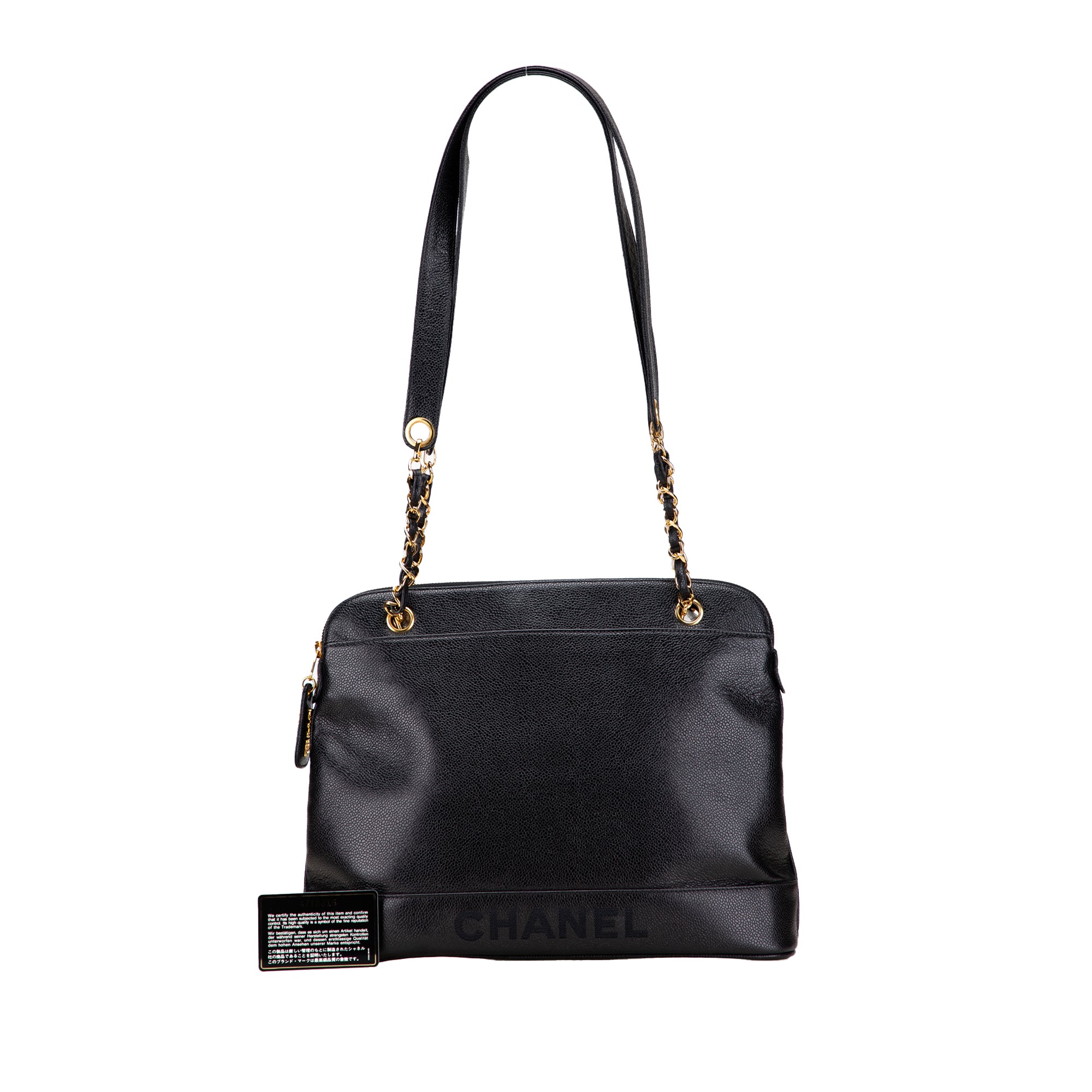 Caviar Logo Shoulder Bag
