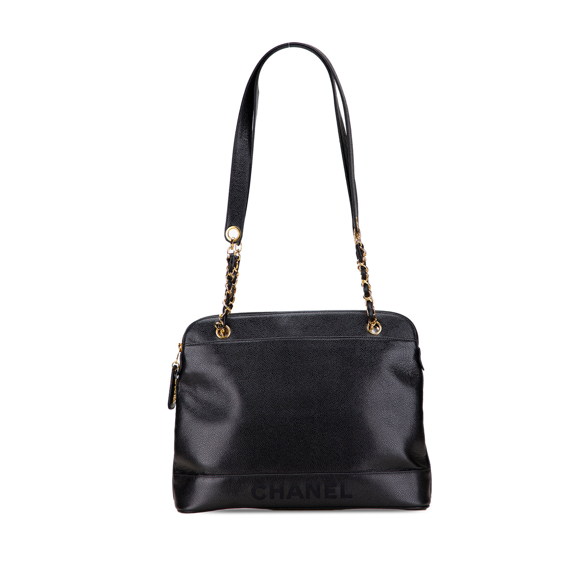 Caviar Logo Shoulder Bag