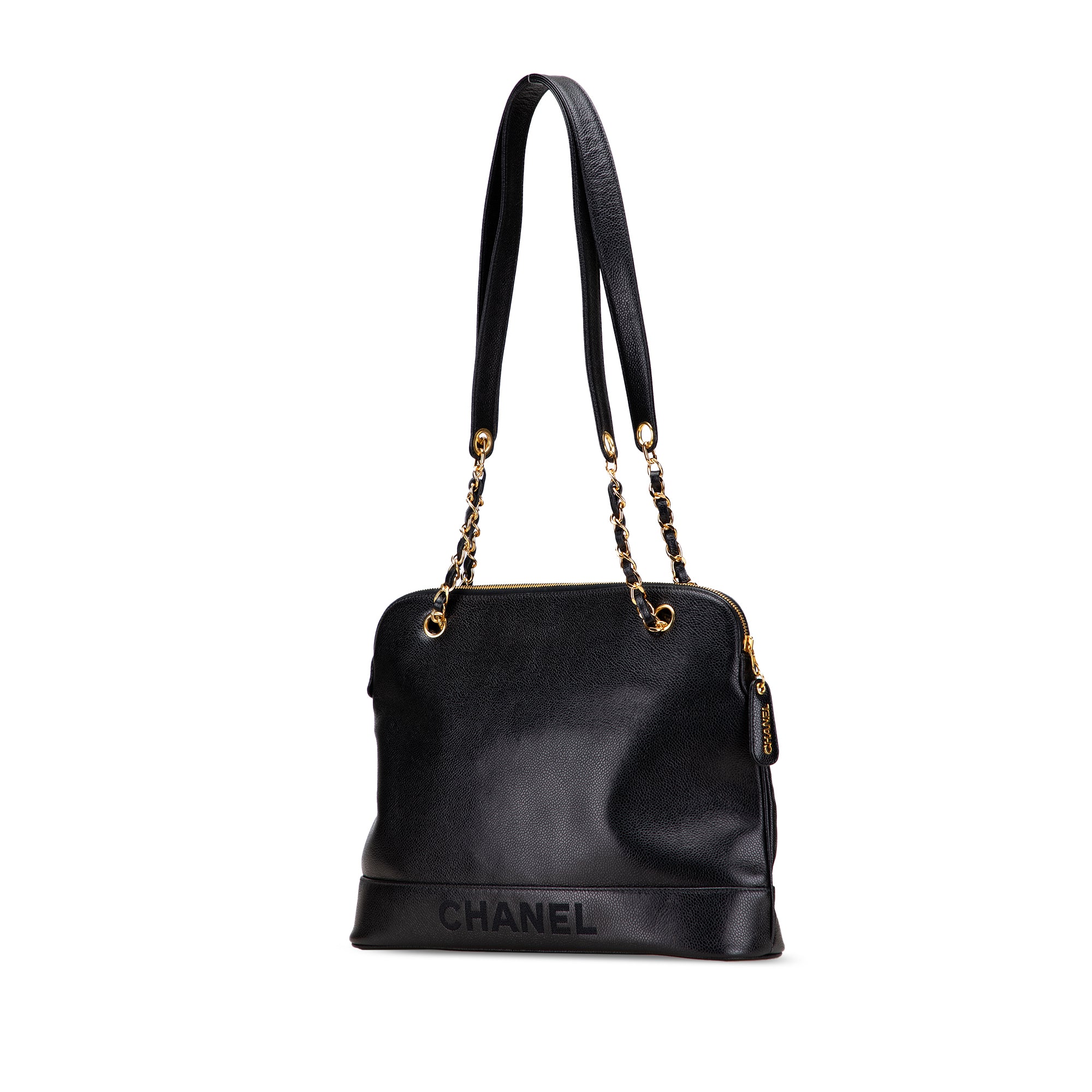 Caviar Logo Shoulder Bag