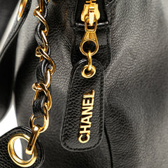 Caviar Logo Shoulder Bag