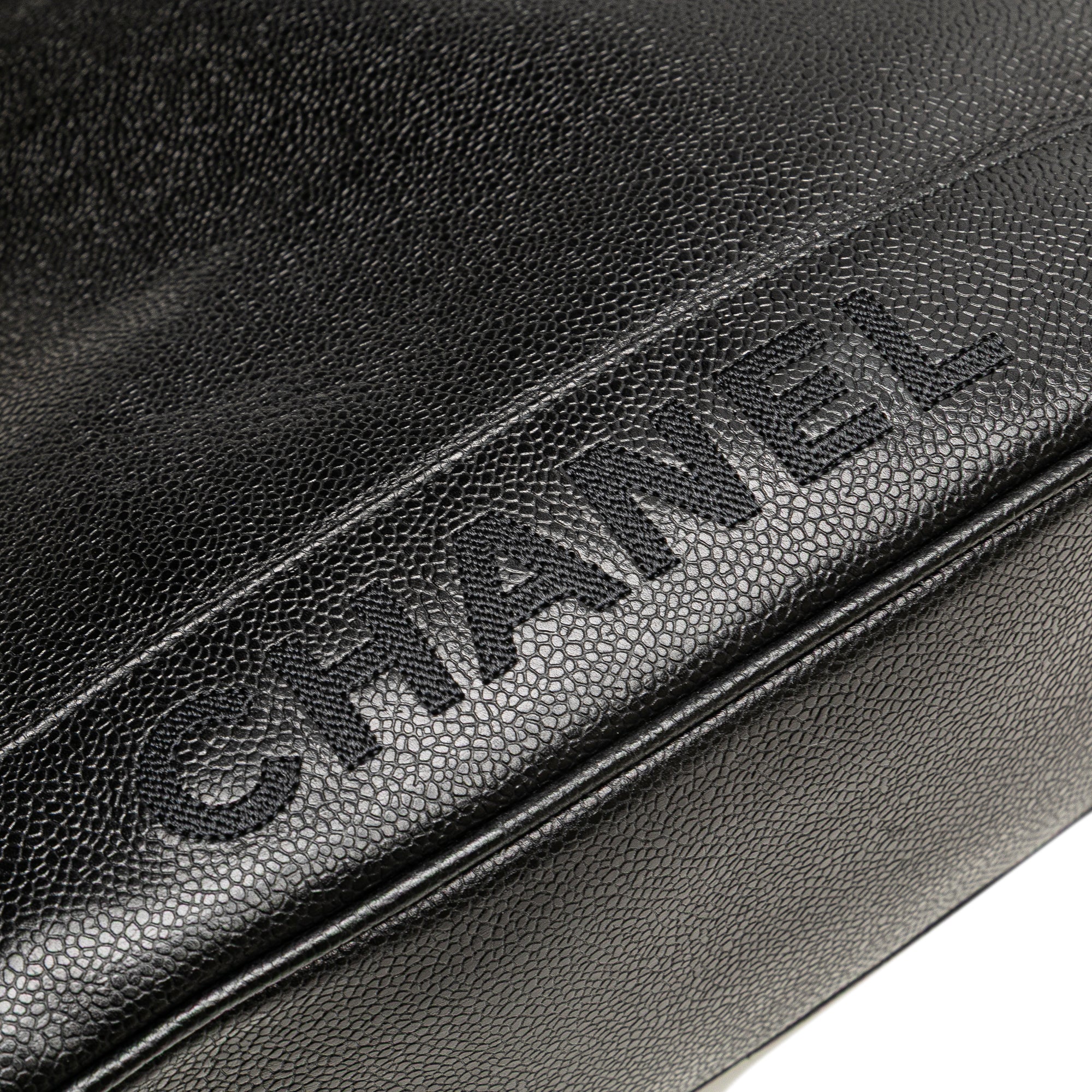 Caviar Logo Shoulder Bag