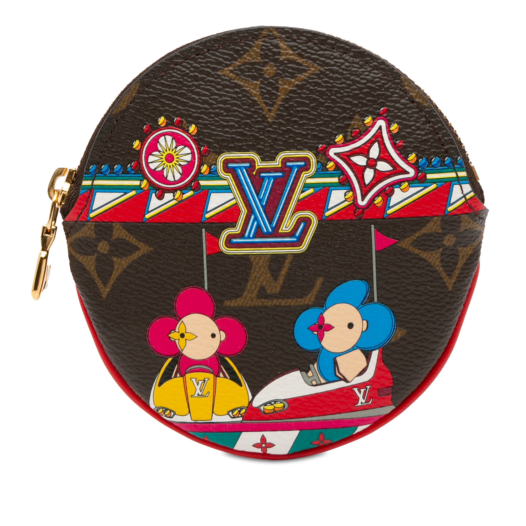 Monogram Vivienne Christmas Animation Bumper Cars Round Coin Purse_0