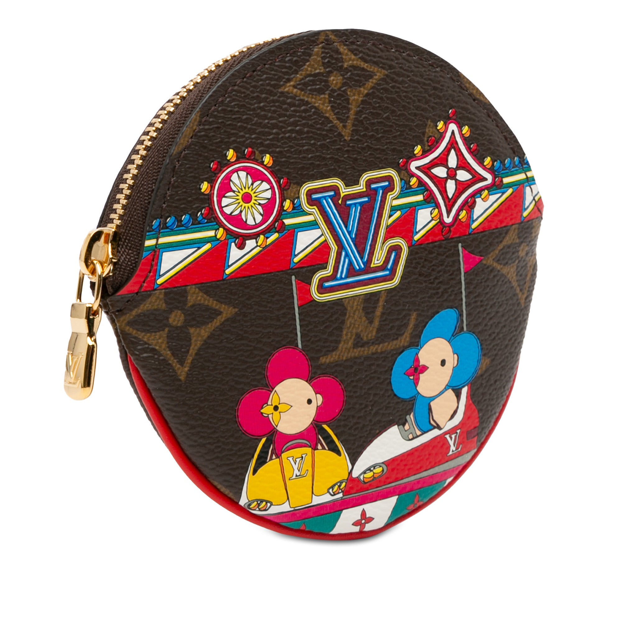 Monogram Vivienne Christmas Animation Bumper Cars Round Coin Purse_1