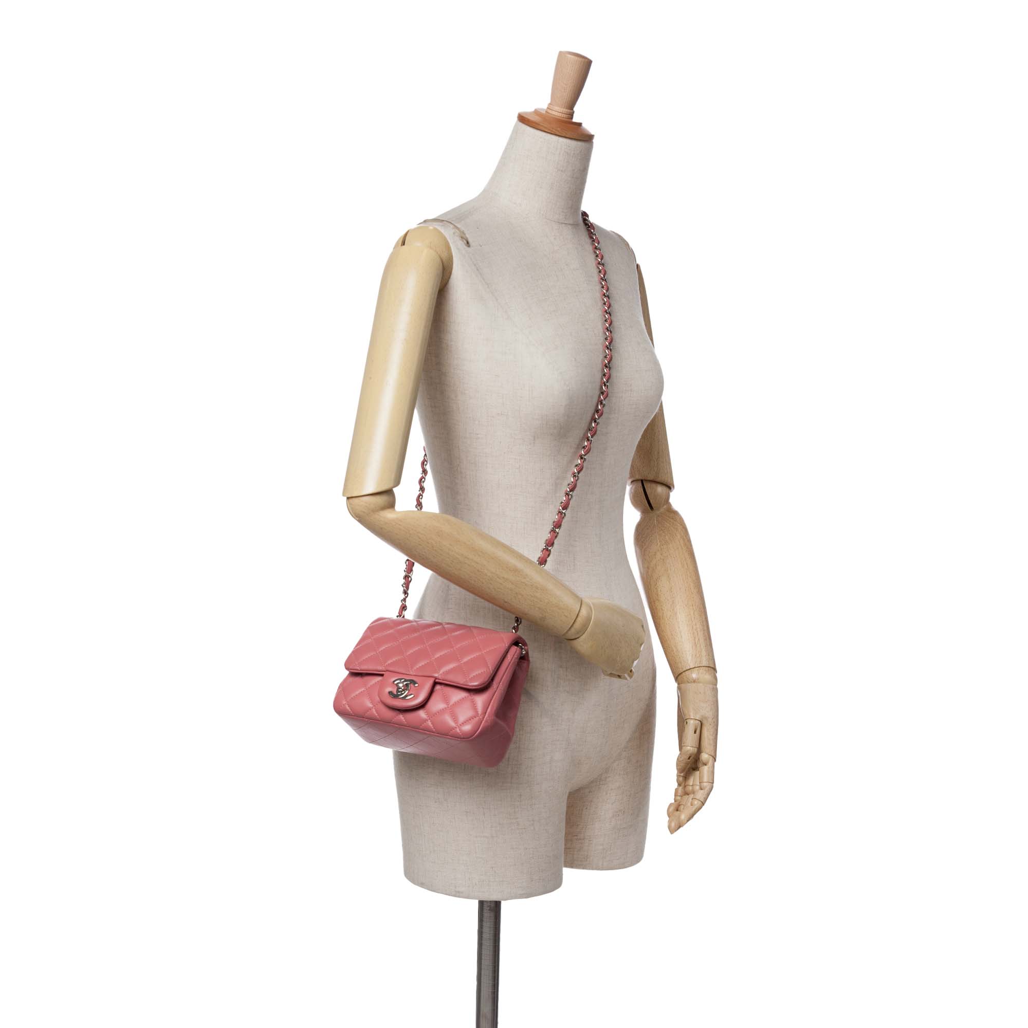 Mini Square Classic Lambskin Single Flap