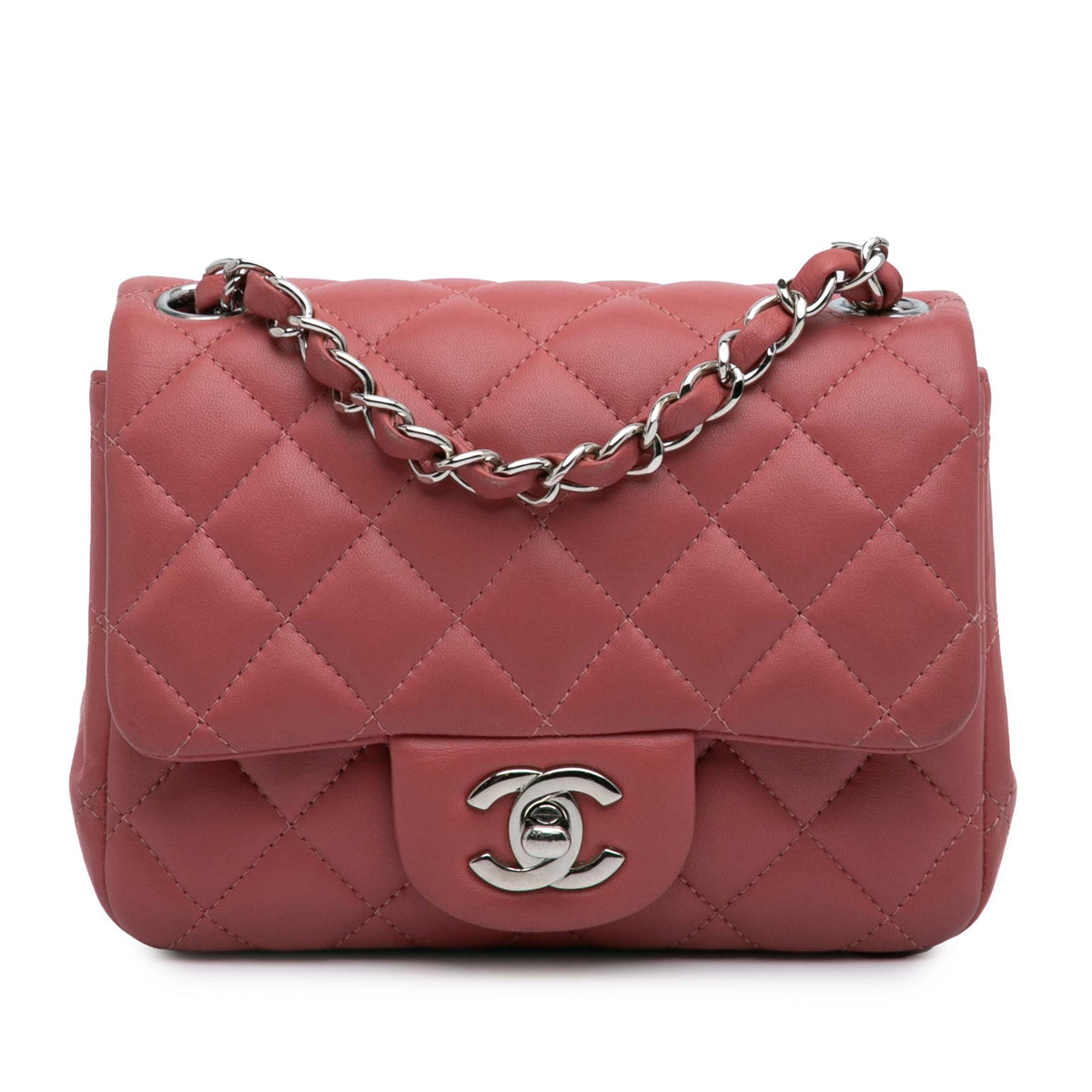 Mini Square Classic Lambskin Single Flap