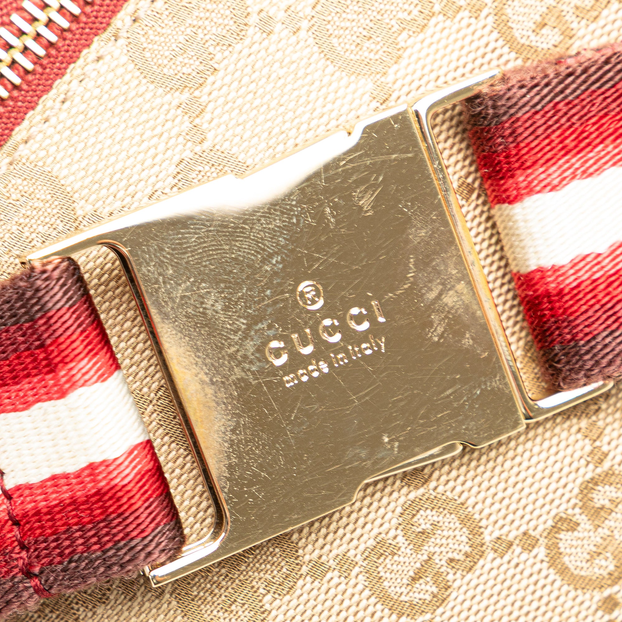 GG Canvas Web Double Pocket Belt Bag