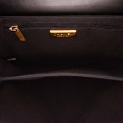 Chevron Lambskin CC Medallion Button Flap Clutch