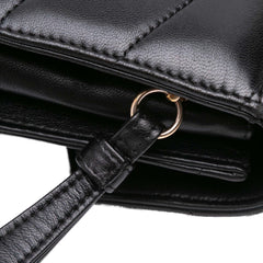Chevron Lambskin CC Medallion Button Flap Clutch