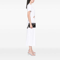 Chevron Lambskin CC Medallion Button Flap Clutch