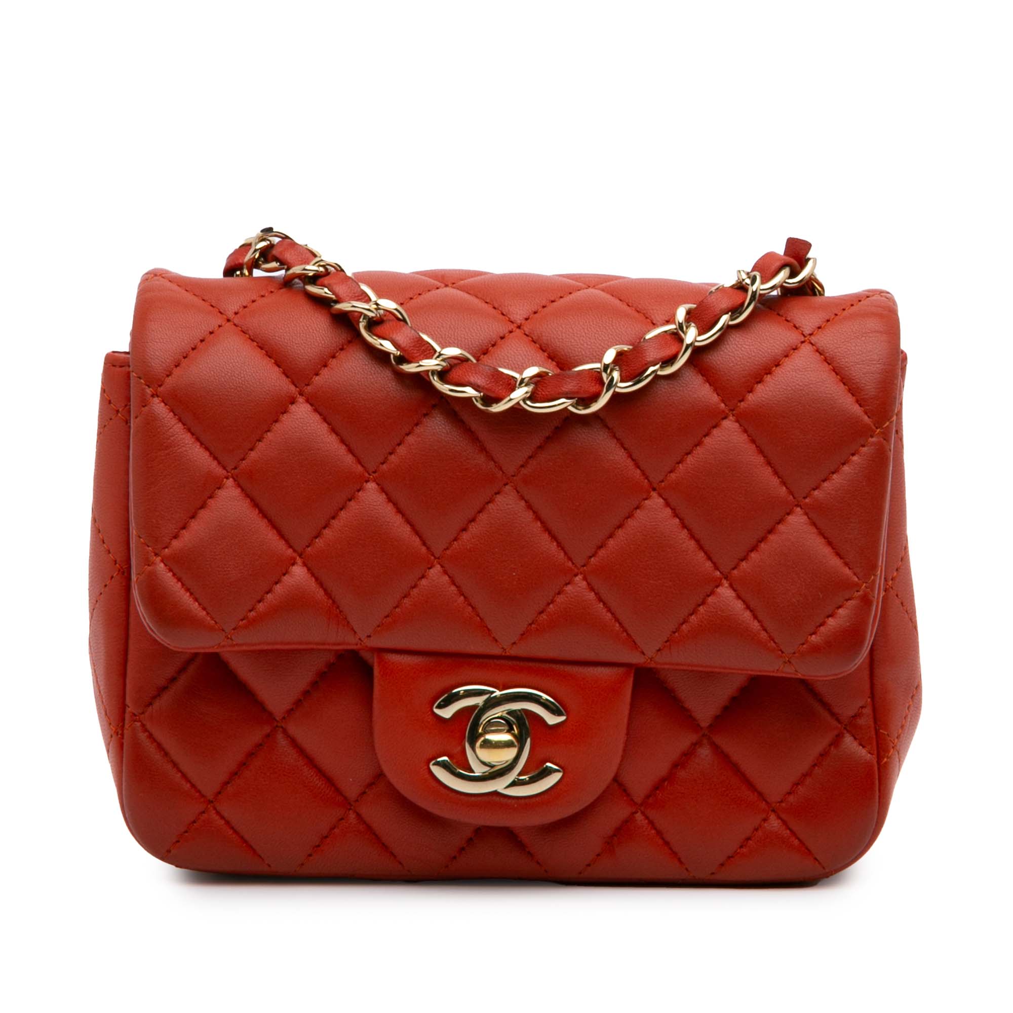 Mini Square Classic Lambskin Single Flap