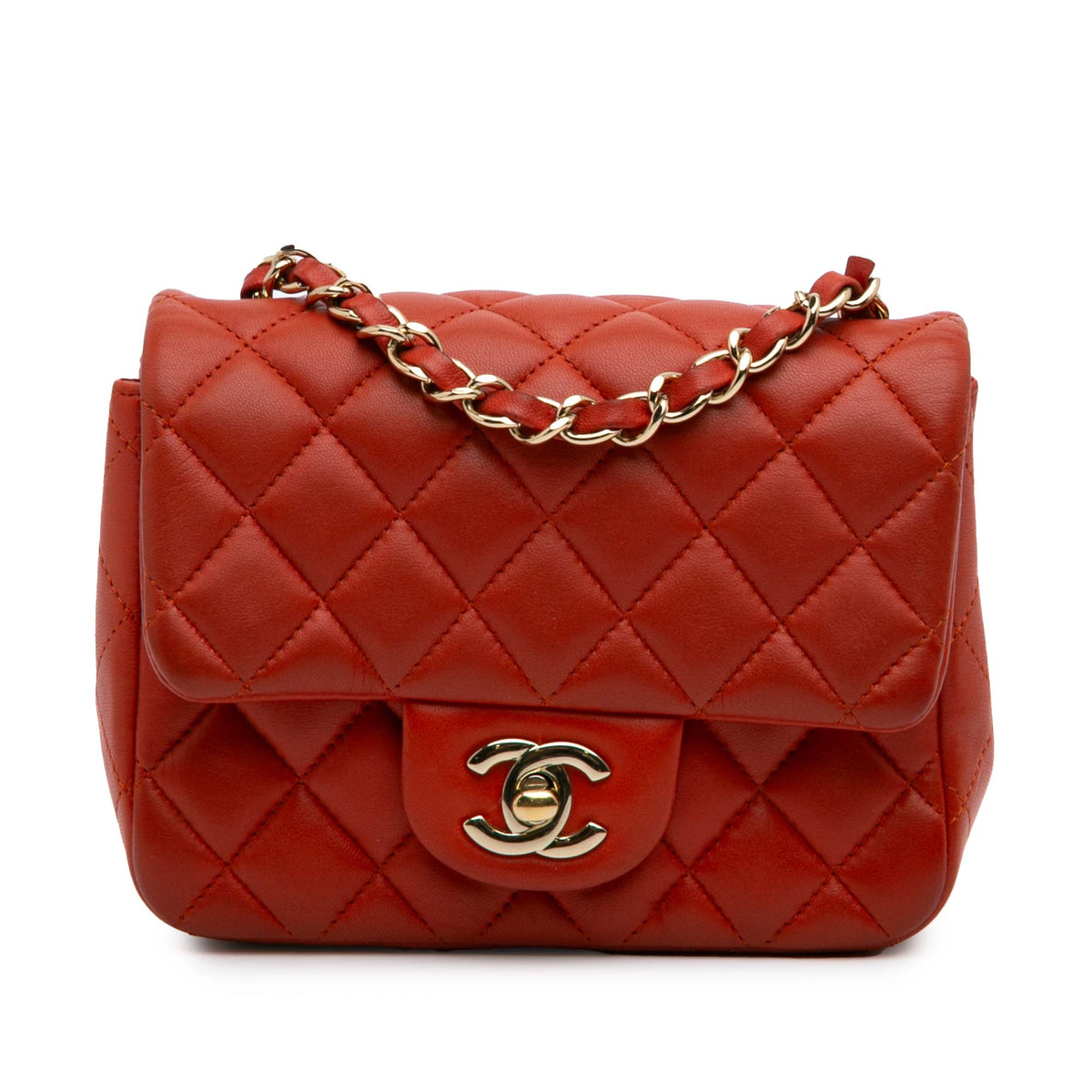 Mini Square Classic Lambskin Single Flap