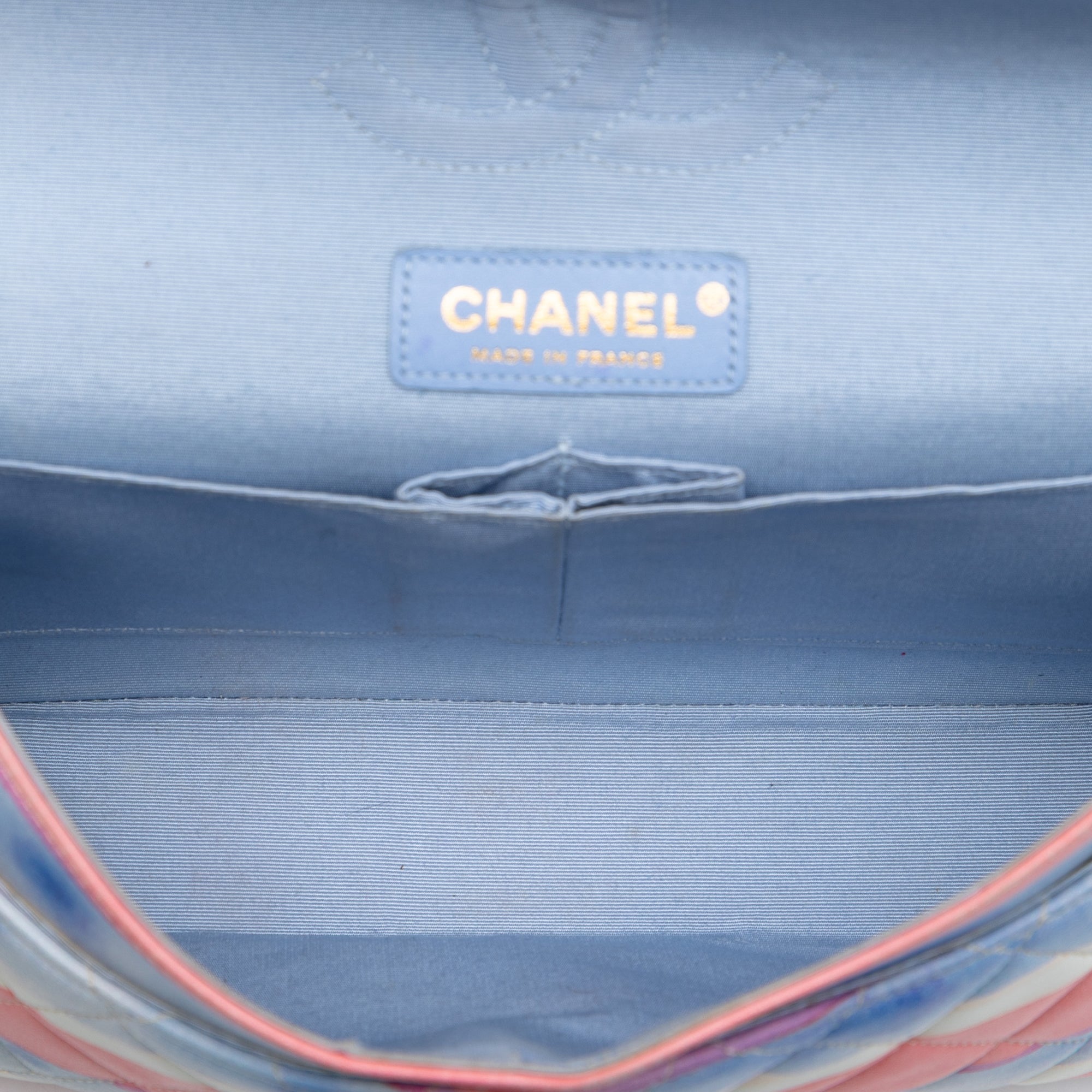 Medium Classic Printed Lambskin Watercolor Double Flap