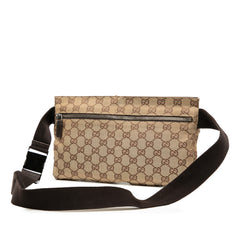 GG Canvas Double Pocket Belt Bag