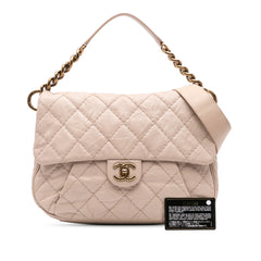 Medium Quilted Caviar Coco Pleats Messenger Flap
