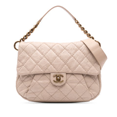 Medium Quilted Caviar Coco Pleats Messenger Flap