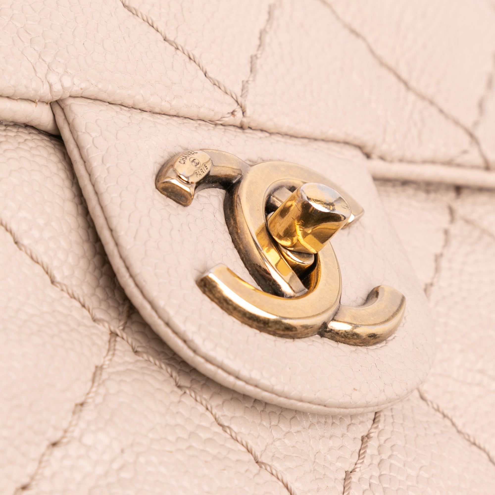 Medium Quilted Caviar Coco Pleats Messenger Flap