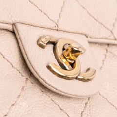 Medium Quilted Caviar Coco Pleats Messenger Flap