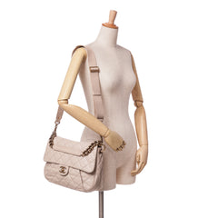 Medium Quilted Caviar Coco Pleats Messenger Flap