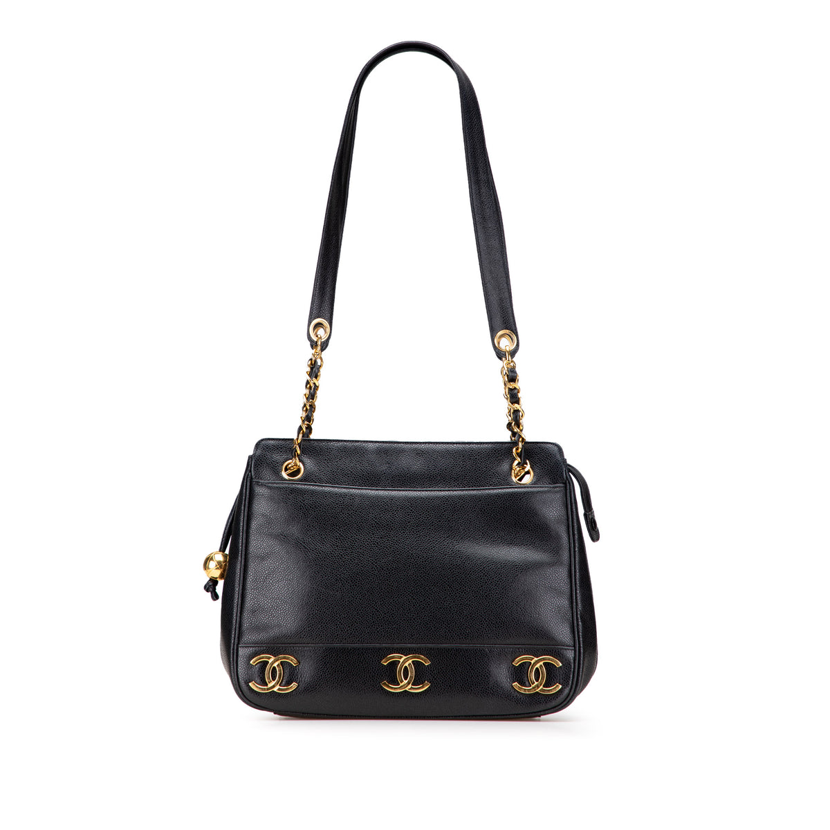 Triple CC Caviar Shoulder Bag