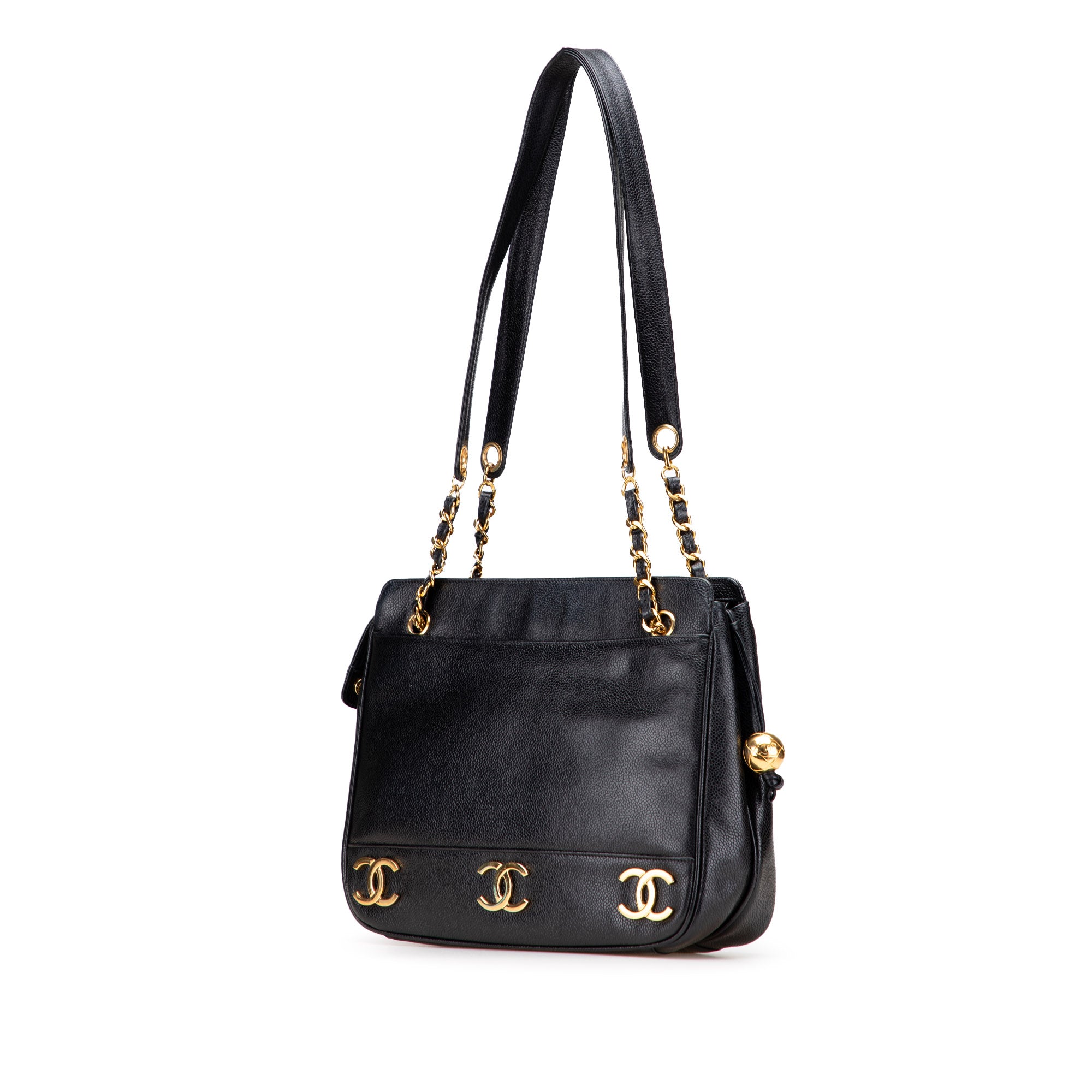 Triple CC Caviar Shoulder Bag