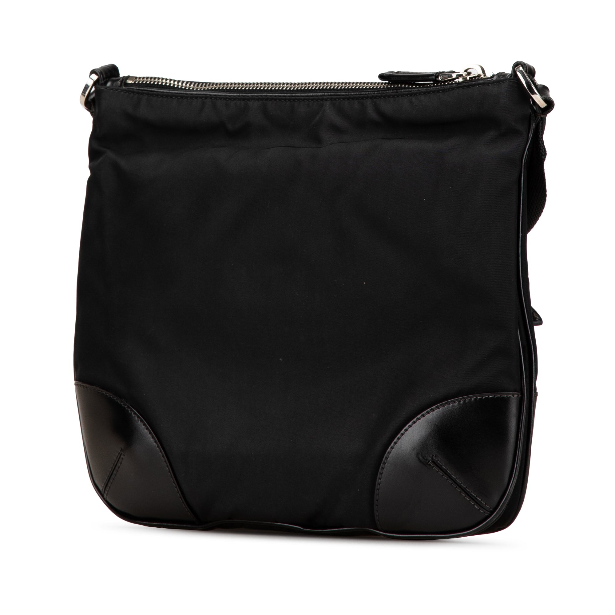 Vitello Trimmed Tessuto Zip Top Crossbody