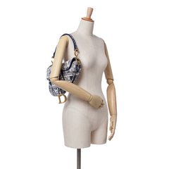 Canvas Embroidered Toile de Jouy Saddle Bag