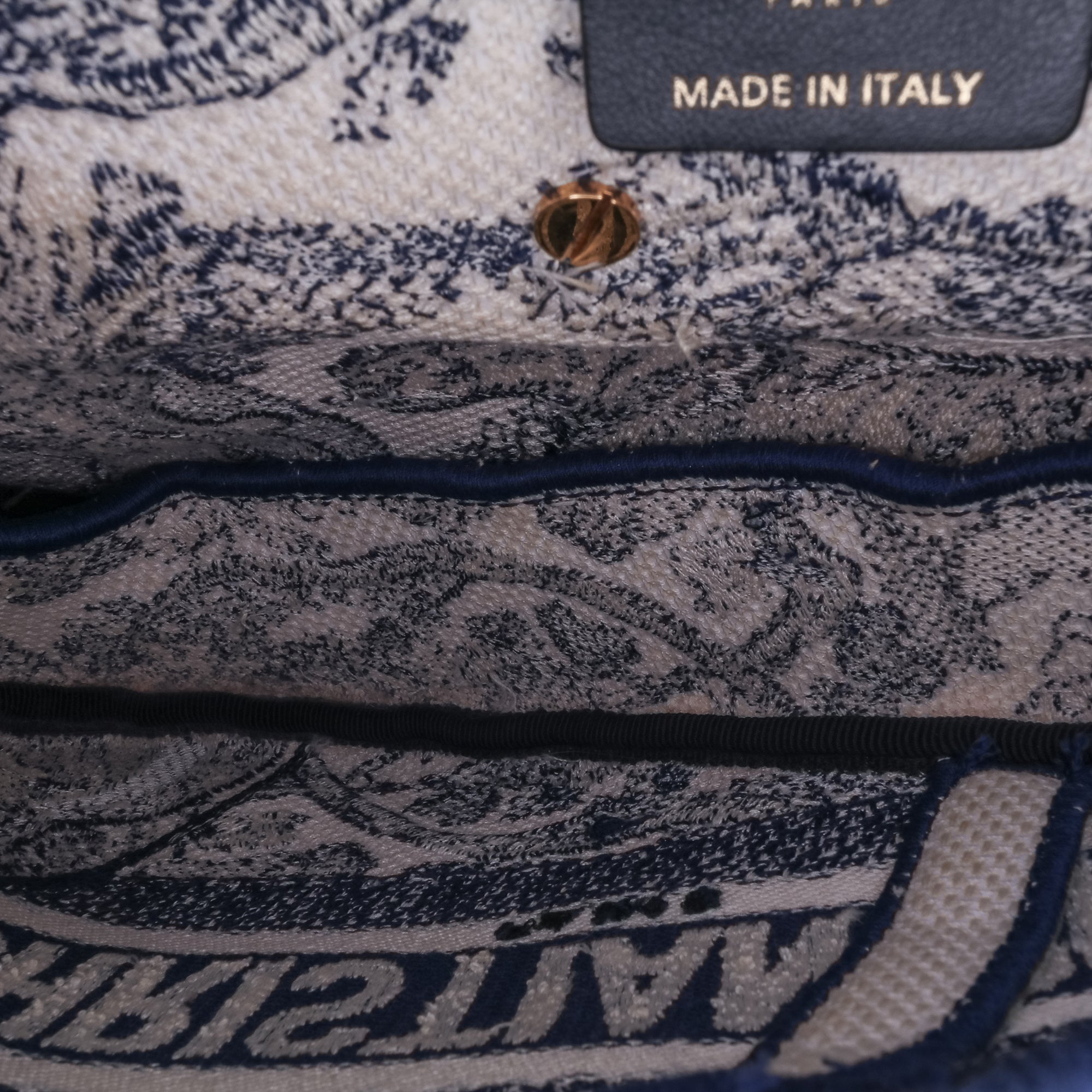 Canvas Embroidered Toile de Jouy Saddle Bag