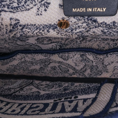 Canvas Embroidered Toile de Jouy Saddle Bag
