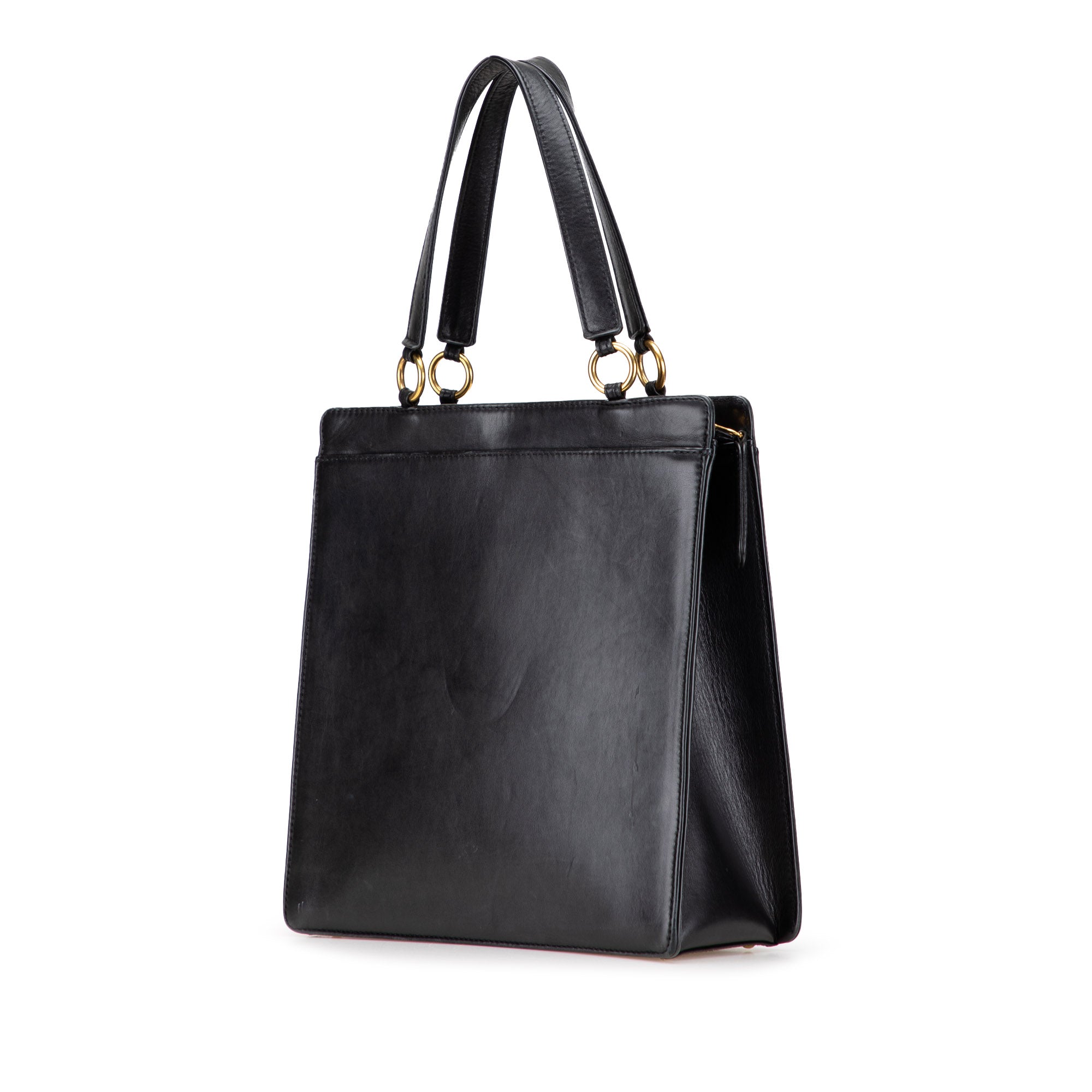 Lambskin Embroidered Logo Tote