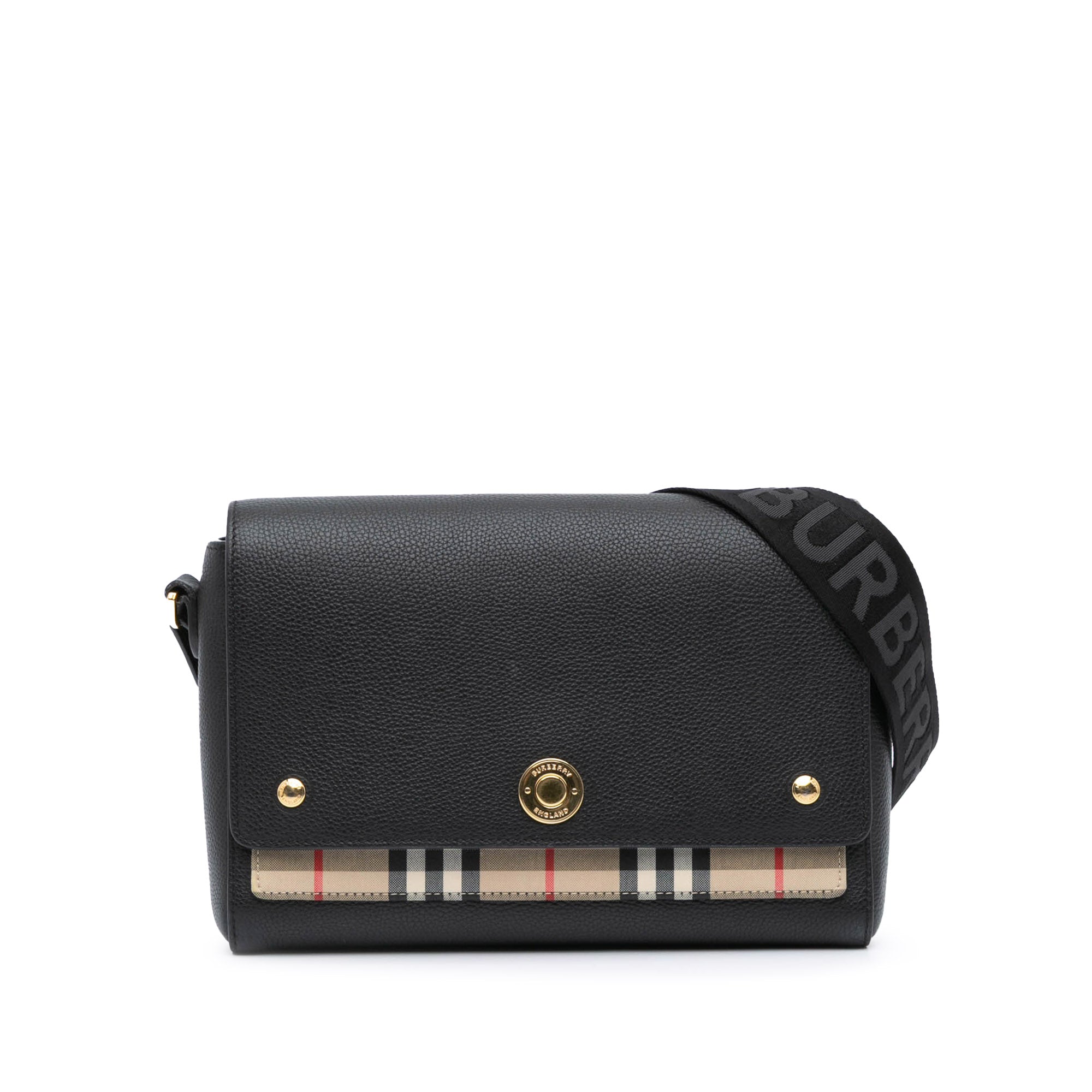 House Check Canvas and Leather Note Crossbody