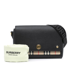 House Check Canvas and Leather Note Crossbody