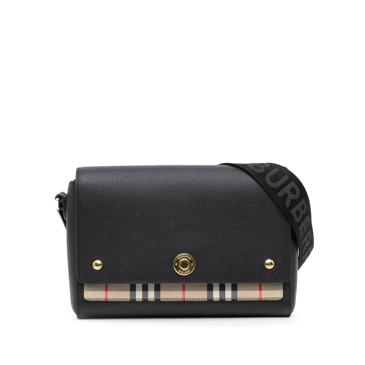 House Check Canvas and Leather Note Crossbody