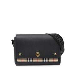 House Check Canvas and Leather Note Crossbody