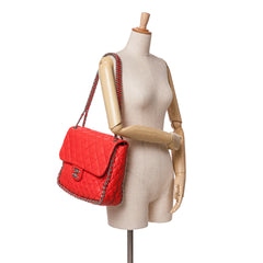 Maxi Washed Lambskin Chain Around Flap