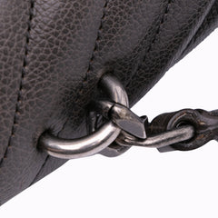 Medium Quilted Chevron Sheepskin College Satchel