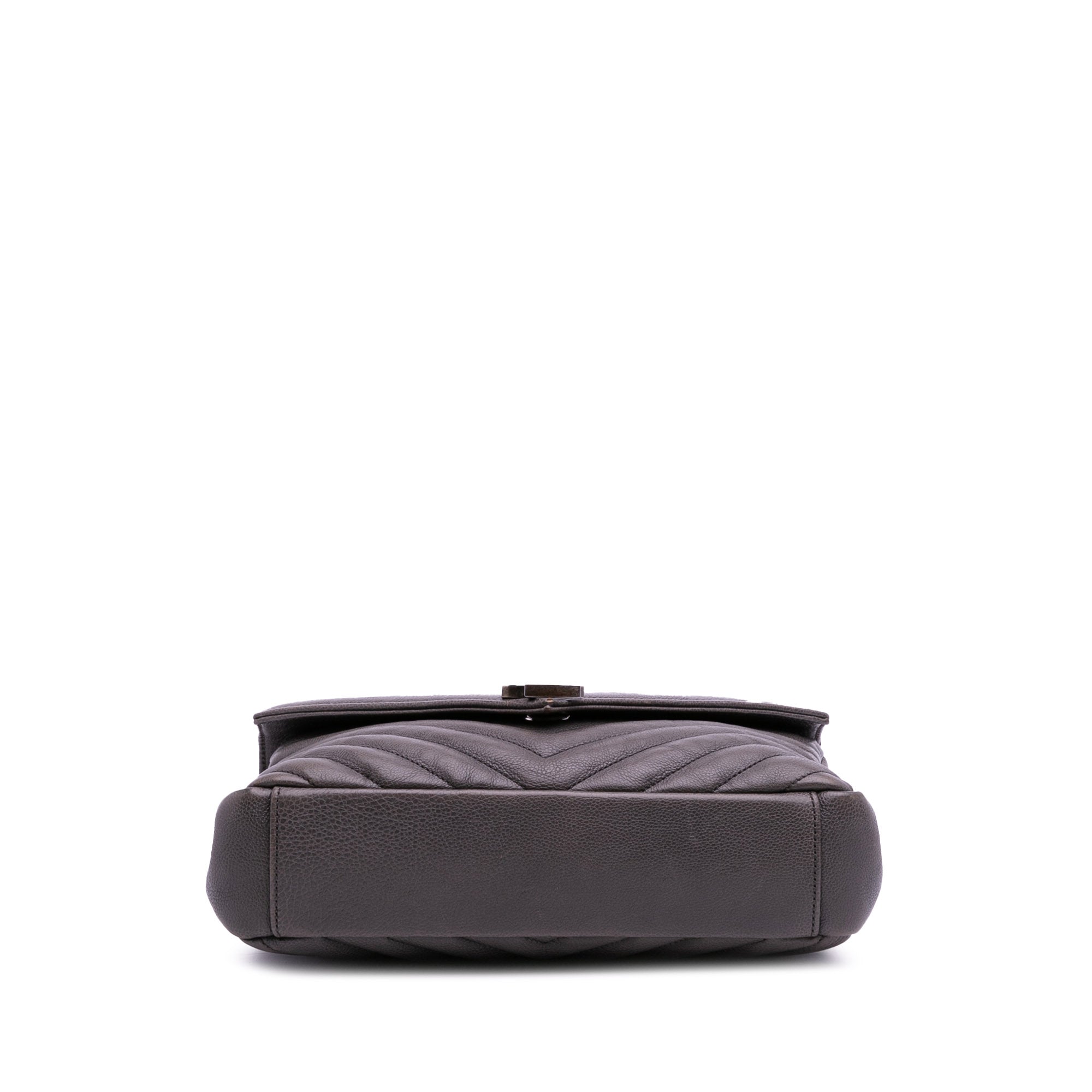 Medium Quilted Chevron Sheepskin College Satchel