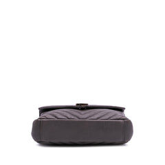 Medium Quilted Chevron Sheepskin College Satchel