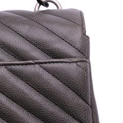 Medium Quilted Chevron Sheepskin College Satchel