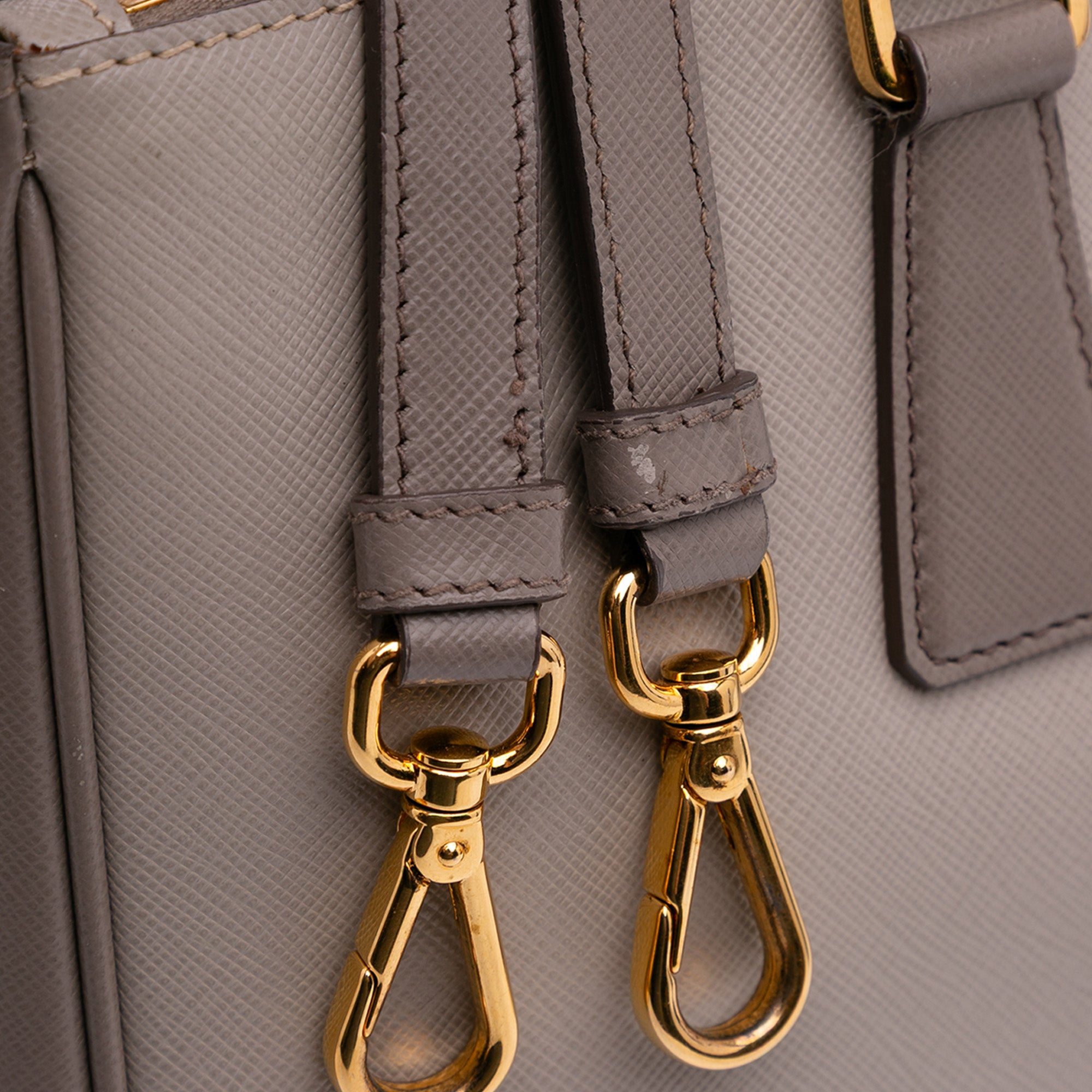 Medium Bicolor Saffiano Lux Galleria Double Zip Satchel