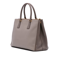 Medium Bicolor Saffiano Lux Galleria Double Zip Satchel
