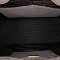 Medium Bicolor Saffiano Lux Galleria Double Zip Satchel