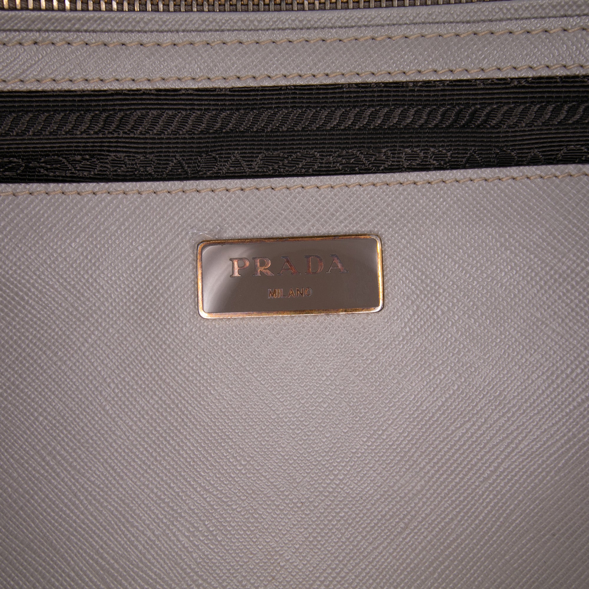 Medium Bicolor Saffiano Lux Galleria Double Zip Satchel