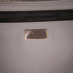Medium Bicolor Saffiano Lux Galleria Double Zip Satchel